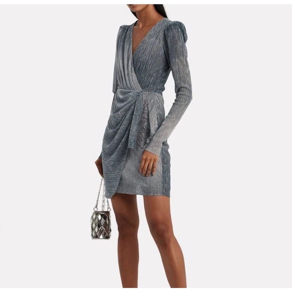 PATBO Ombré Lurex Cut Out Mini Dress Plunge Neck Size 2